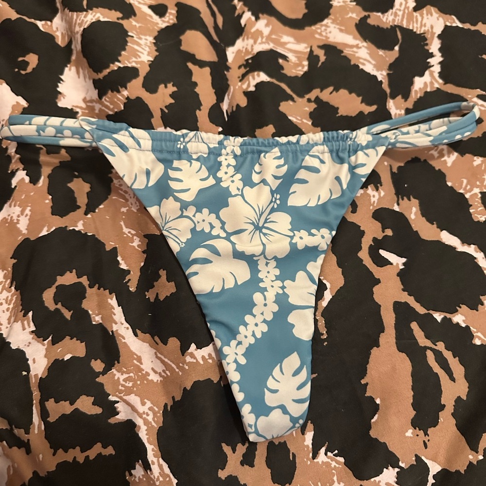 Blue Floral Bikini Bottom